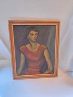 Vintage schilderij – expressionistisch portret, Ophalen of Verzenden