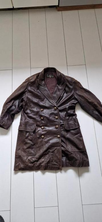 Vintage Bruine Leren Jas - Sylvie Schimmel, mt 48 beschikbaar voor biedingen