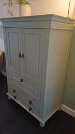 Mooie Brocante Kast Grijs/Groen - 163x100x55cm, Ophalen, Gebruikt, 100 tot 150 cm, 150 tot 200 cm