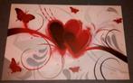 Canvas schilderij met rode harten de vlinders 80x120 cm, Ophalen