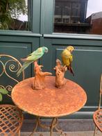 Decoratieve Vogels op Sokkel - Houtsnijwerk Beelden Set van, Antiek en Kunst, Ophalen