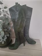 Groene leer leren laarzen merk Sasha mt 39, Hoge laarzen, Sasha, Ophalen of Verzenden, Gedragen