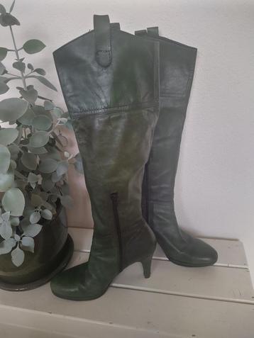 Groene leer leren laarzen merk Sasha mt 39 beschikbaar voor biedingen