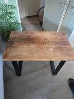 Kleine industriële Tafel / Bureau 100x60cm - Massief Hout, Huis en Inrichting, Bureaus, Ophalen of Verzenden, Zo goed als nieuw