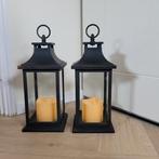 2 lantaarns met ledkaarsen, Ophalen of Verzenden, Zo goed als nieuw, Kunststof, Minder dan 25 cm