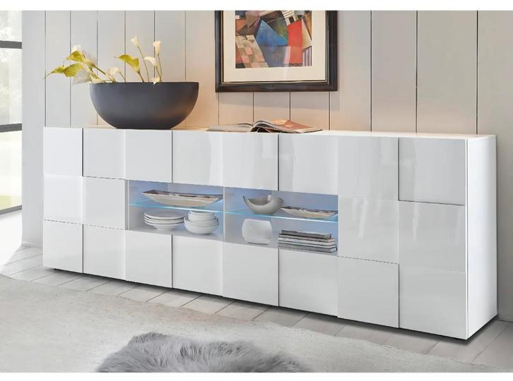 Stijlvol Hoogglans Dressoir 241cm Made in Italy Topkwaliteit, Huis en Inrichting, Kasten | Dressoirs, Zo goed als nieuw, 200 cm of meer