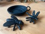 Zwarte Decoratie Set - Insecten & Schaal, Ophalen of Verzenden, Gebruikt, Metaal, Dierenbeeld