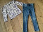 Skinny broek en shirt, maat 104/110, z.g.a.n., Kinderen en Baby's, Kinderkleding | Maat 104, Name it, Meisje, Ophalen of Verzenden