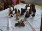 ANTIEKE 16-DELIGE KERSTGROEP -BROCANTE BEELDENGROEP-RELIGIE, Diversen, Kerst, Ophalen of Verzenden, Gebruikt
