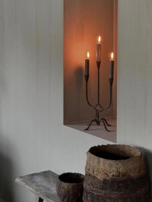 Kandelaar 3 arms Aura Peeperkorn, Huis en Inrichting, Woonaccessoires | Kandelaars en Kaarsen, Nieuw, Kandelaar, Ophalen of Verzenden