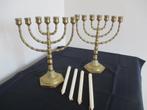 Menorah joodse koperen kandelaars, Antiek en Kunst, Ophalen of Verzenden, Koper of Brons