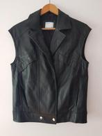 Gaaf *_* BERSHKA oversized lederlook Gilet / bodywarmer mt., Zwart, Zo goed als nieuw, Maat 36 (S), Bershka