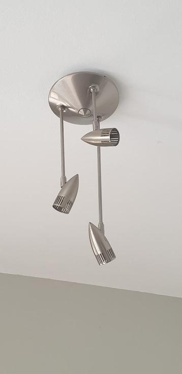 Plafondlamp met 3 kantelbare spots, RVS (IZGS) beschikbaar voor biedingen