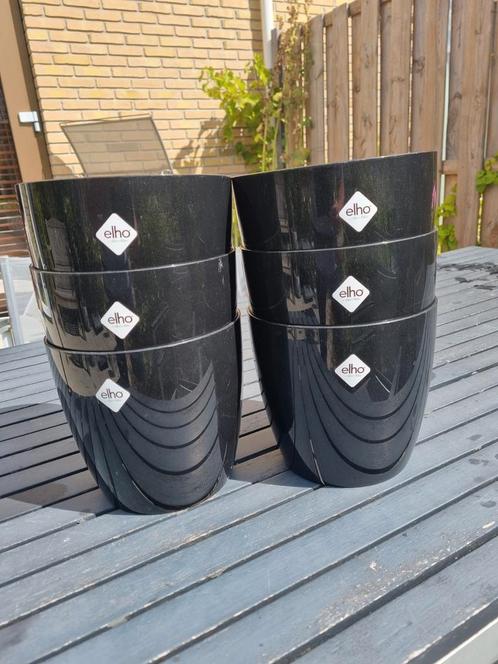 Elho Bloempotten - Set van 6, Tuin en Terras, Bloempotten, Zo goed als nieuw, Kunststof, Binnen, Balkon, Tuin, Minder dan 40 cm