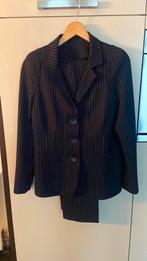 Broekpak m. 36 d. Blauw haute coutur, Kleding | Dames, Ophalen of Verzenden, Zo goed als nieuw, Maat 36 (S), Blauw