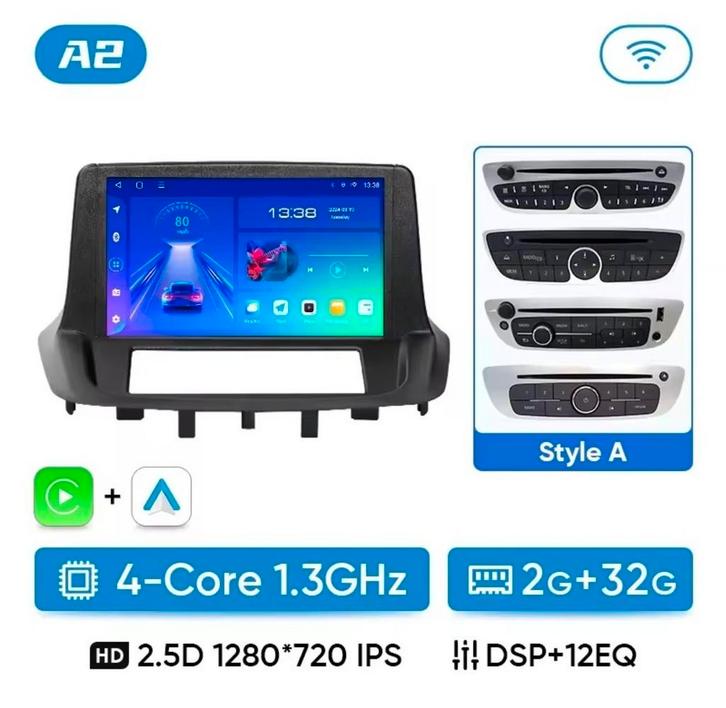 Autoradio Renault Megane 3 Carplay set ,compleet en nieuw, Auto diversen, Autoradio's, Nieuw, Ophalen of Verzenden