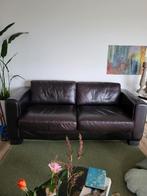 Donkerbruine 2-zits bank - nette staat!, Ophalen, Gebruikt, Tweepersoons, Rechte bank