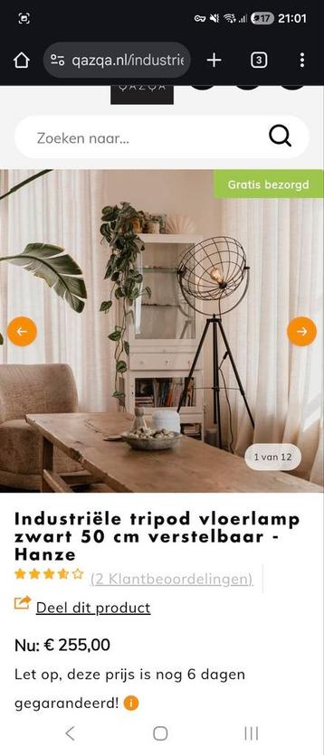 Qazqa Hanze Tripod Vloerlamp  beschikbaar voor biedingen