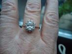 mooie echt zilveren ring klassiek rozet chic ringetje m 19, Met kristal, 19 tot 20, Ophalen of Verzenden, Zo goed als nieuw