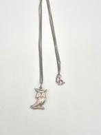 Vintage Zilveren Uil Ketting, Met hanger, Gebruikt, Verzenden, Zilver