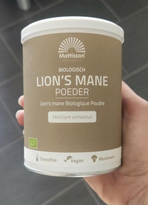 Nieuw Biologische Lion's Mane/ pruikzwam poeder - 100 g, Sport en Fitness, Gezondheidsproducten en Wellness, Nieuw, Poeder of Drank