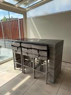 Wicker barset met 6 stoelen, Tuin en Terras, Tuinsets en Loungesets, Ophalen, Gebruikt, 6 zitplaatsen, Wicker