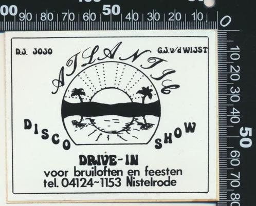 Sticker: Disco Drive-in Show Atlantic - Nistelrode (2), Verzamelen, Stickers, Zo goed als nieuw, Bedrijf of Vereniging, Ophalen of Verzenden