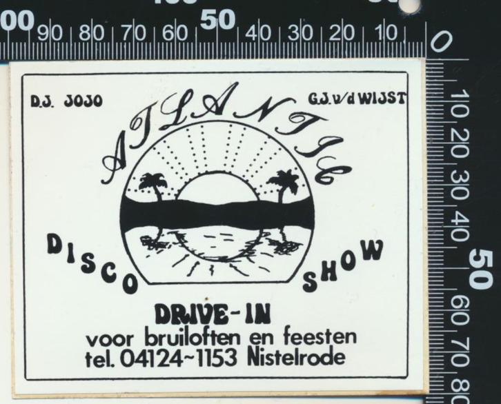 Sticker: Disco Drive-in Show Atlantic - Nistelrode (2), Verzamelen, Stickers, Zo goed als nieuw, Bedrijf of Vereniging, Ophalen of Verzenden