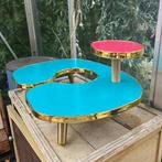 Retro geïnspireerde Plantentafel, Huis en Inrichting, Tafels | Sidetables, Rond, Minder dan 50 cm, Ophalen of Verzenden, Zo goed als nieuw