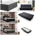 MAGAZIJN UITVERKOOP!!! Boxspring & Slaapbanken. NIEUW!, Huis en Inrichting, Zwart, Ophalen of Verzenden, 180 cm, 200 cm