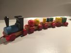 Speelgoedtrein met houten blokjes, Ophalen, Gebruikt
