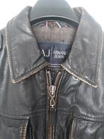 Leren jas, Armani, Kleding | Heren, Jassen | Winter, Armani jeans, Bruin, Maat 48/50 (M), Ophalen of Verzenden