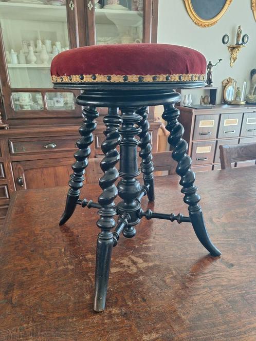 Antieke Pianokruk/Verstelbare Kruk/Krukje, Antiek en Kunst, Antiek | Meubels | Stoelen en Banken, Ophalen of Verzenden