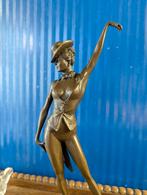 Bronzen Art Deco Danseres Beeld, Antiek en Kunst, Kunst | Beelden en Houtsnijwerken, Ophalen of Verzenden