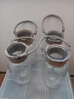 Mooie nieuwe grote glazen vazen met riet, Huis en Inrichting, Overige kleuren, Nieuw, Ophalen of Verzenden, Glas