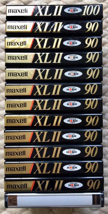 13 Maxell XLII90 XLII100 cassettebanden NIEUW XLII cassettes