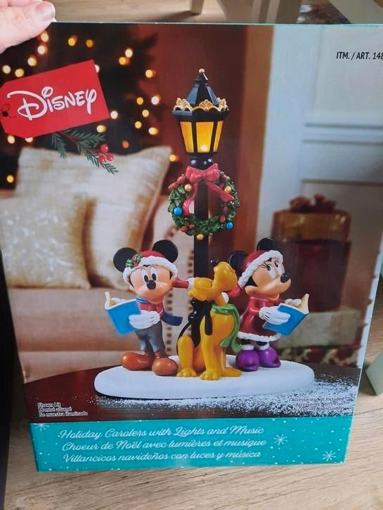 Disney Holiday Carolers met licht en geluid, Verzamelen, Disney, Zo goed als nieuw, Beeldje of Figuurtje, Mickey Mouse, Ophalen of Verzenden