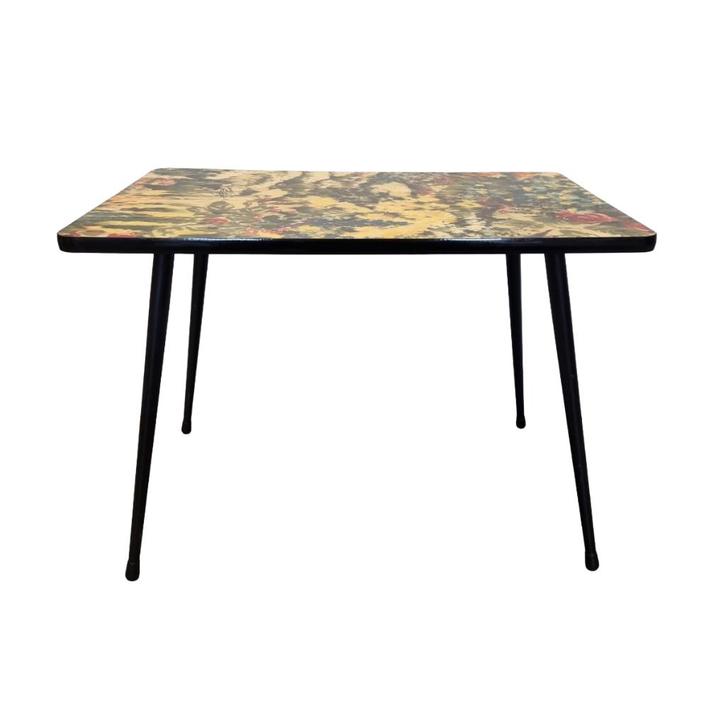 Formica bijzettafel met bloemenblad, Verzamelen, Retro, Huis en Inrichting, Ophalen