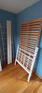 Metalen bed met hoge ombouw, Ophalen of Verzenden, Gebruikt, Eenpersoons, 90 cm