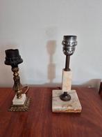 Vintage lampjes gedeeltelijk met onyx, Antiek en Kunst, Antiek | Kandelaars, Ophalen of Verzenden