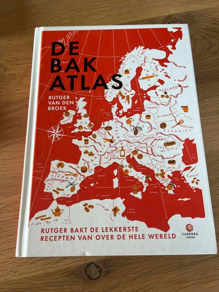 De Bakatlas - Rutger van den Broek, Boeken, Kookboeken, Zo goed als nieuw, Taart, Gebak en Desserts, Europa, Ophalen of Verzenden