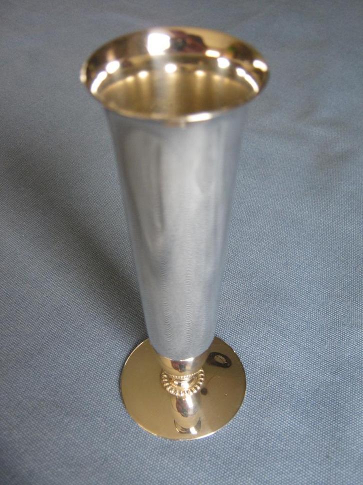 Enkele bloemvaas / single flower vase/soliflore (verzilverd), Antiek en Kunst, Curiosa en Brocante, Ophalen