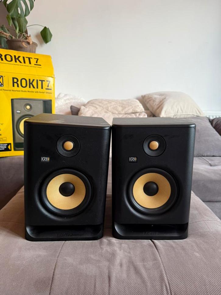 KRK Rokit RP7 G4 Stand Bundle, Audio, Tv en Foto, Luidsprekers, Zo goed als nieuw, Front, Rear of Stereo speakers, 120 watt of meer