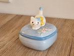 Mooi Vintage Sieraden Snuisterijen Bakje Kat Poes Porselein, Antiek en Kunst, Verzenden