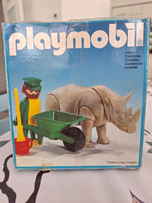 Playmobil dierenverzorger met neushoorn -> set 3516 incl. do, Kinderen en Baby's, Speelgoed | Playmobil, Zo goed als nieuw, Complete set
