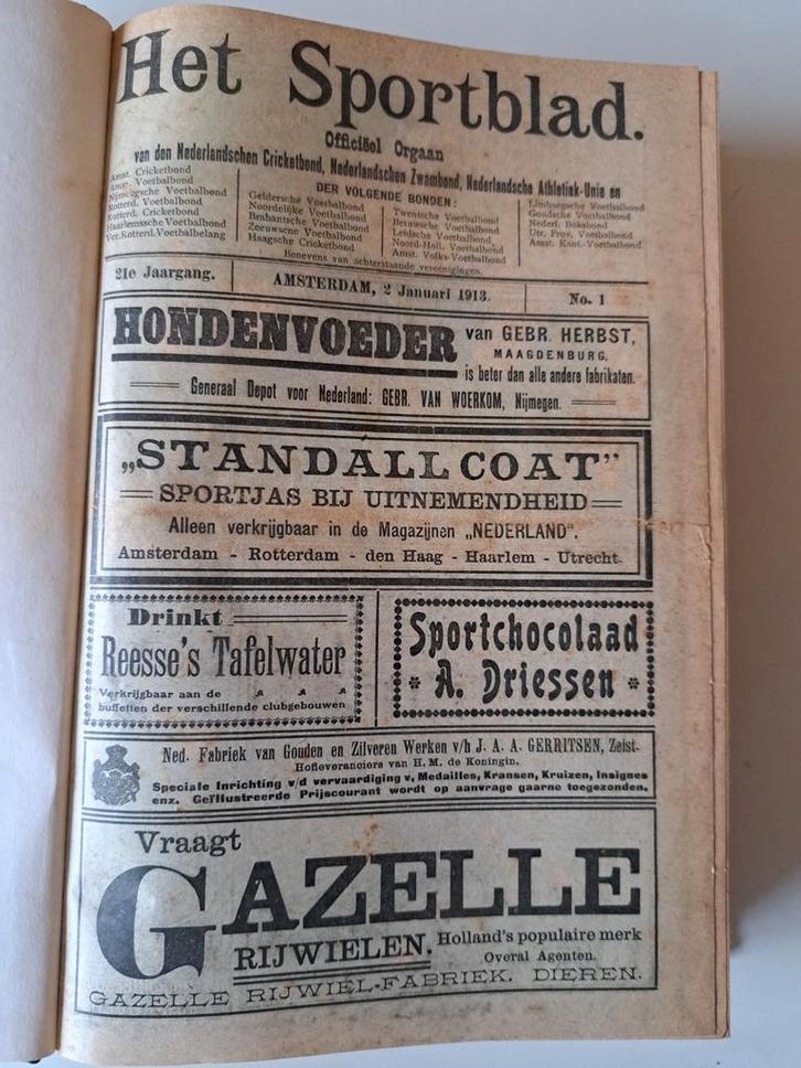 Het Sportblad 1913, ingebonden, Verzamelen, Tijdschriften, Kranten en Knipsels, Tijdschrift, Nederland, Voor 1920, Ophalen of Verzenden