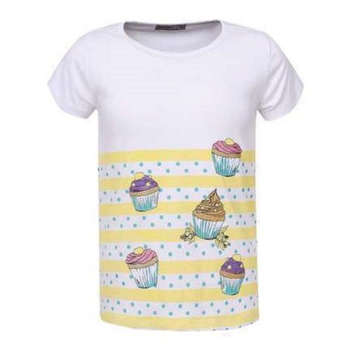 Cupcakes t-shirt geel 104, Kinderen en Baby's, Kinderkleding | Maat 104, Nieuw, Meisje, Shirt of Longsleeve, Ophalen of Verzenden