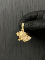 14 karaat gouden panter kettinghanger massieve hangers, Ophalen of Verzenden, Zo goed als nieuw, Goud, Kruis of Symbool