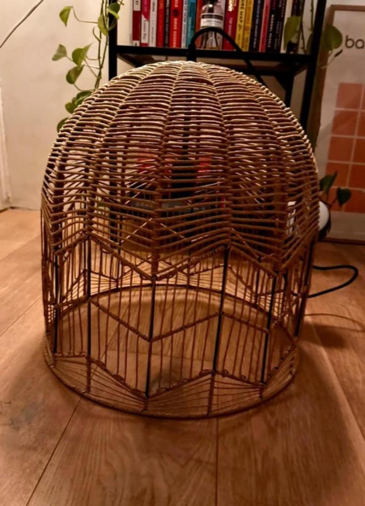 Rattan Pendant Lamp Shade – Kwantum – Boho Natural, Huis en Inrichting, Lampen | Hanglampen, Zo goed als nieuw, Minder dan 50 cm