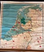 Vintage , schoolwandkaart Nederland, Gelezen, Ophalen of Verzenden, Landkaart, 1800 tot 2000